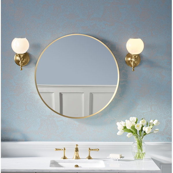 Kohler Essential Round Wall Mirror, Bathroom/Vanity Mirror with Frame ...